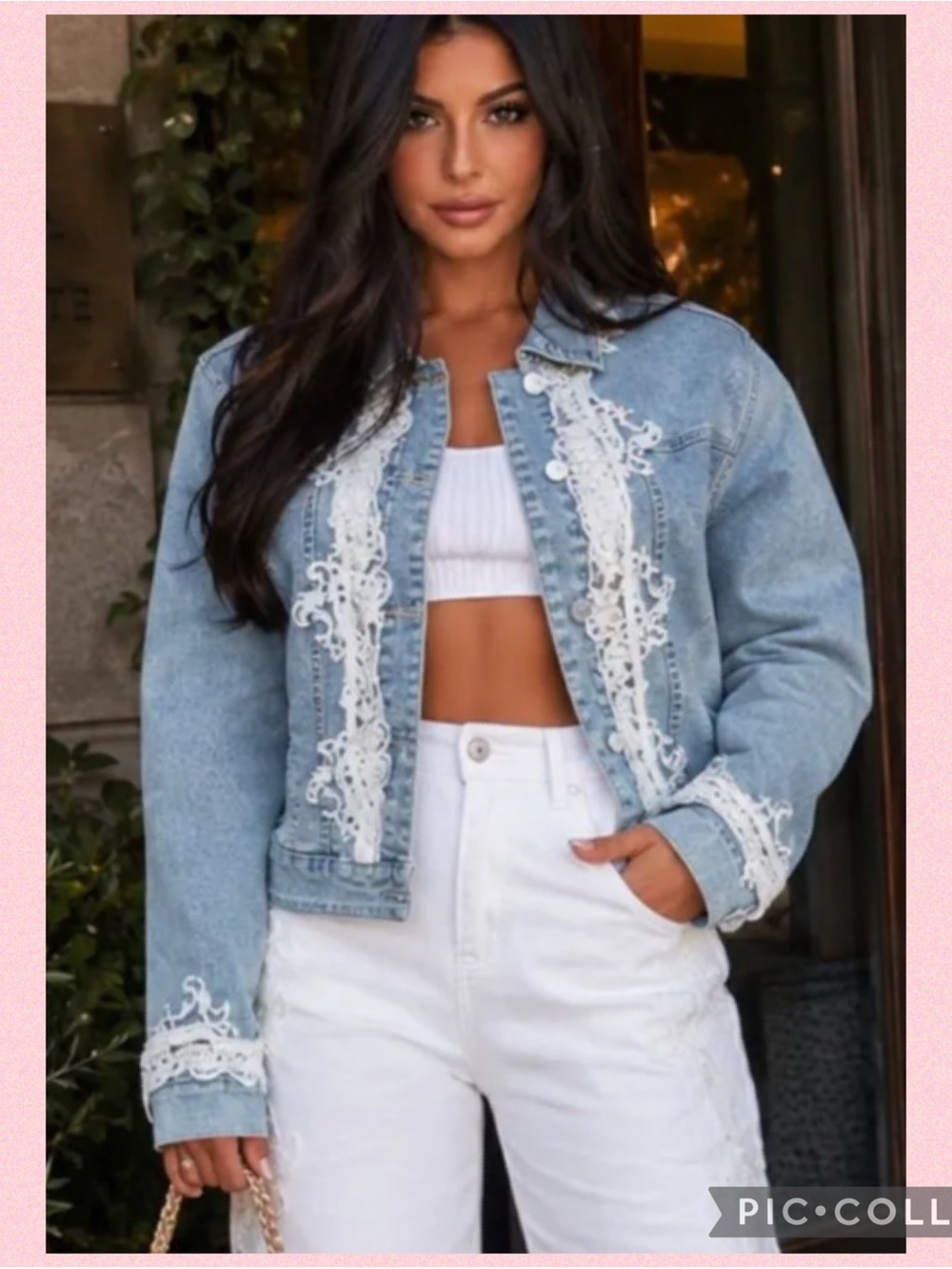 💖Balboa Denim Lace-Trim Jean Jacket💖
